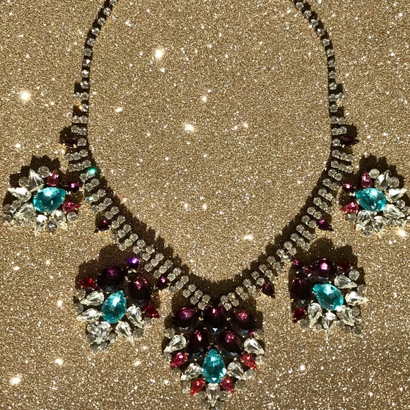 💎Lush Color One of a kind Crystal Rhinestone Necklace - Picture 6 of 13